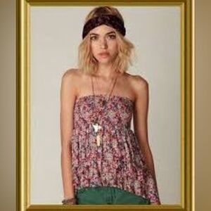 FREE PEOPLE Crinkle pleat Convertible Asymmetric hem Smocked Top/Skirt